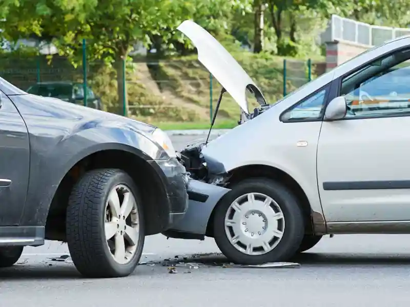 Car crash accident on street.