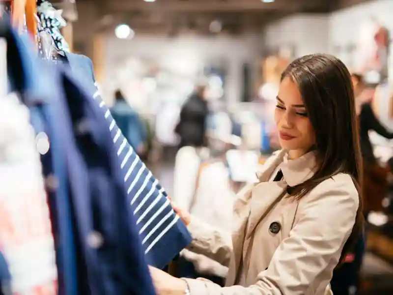Businesswoman buying clothes.