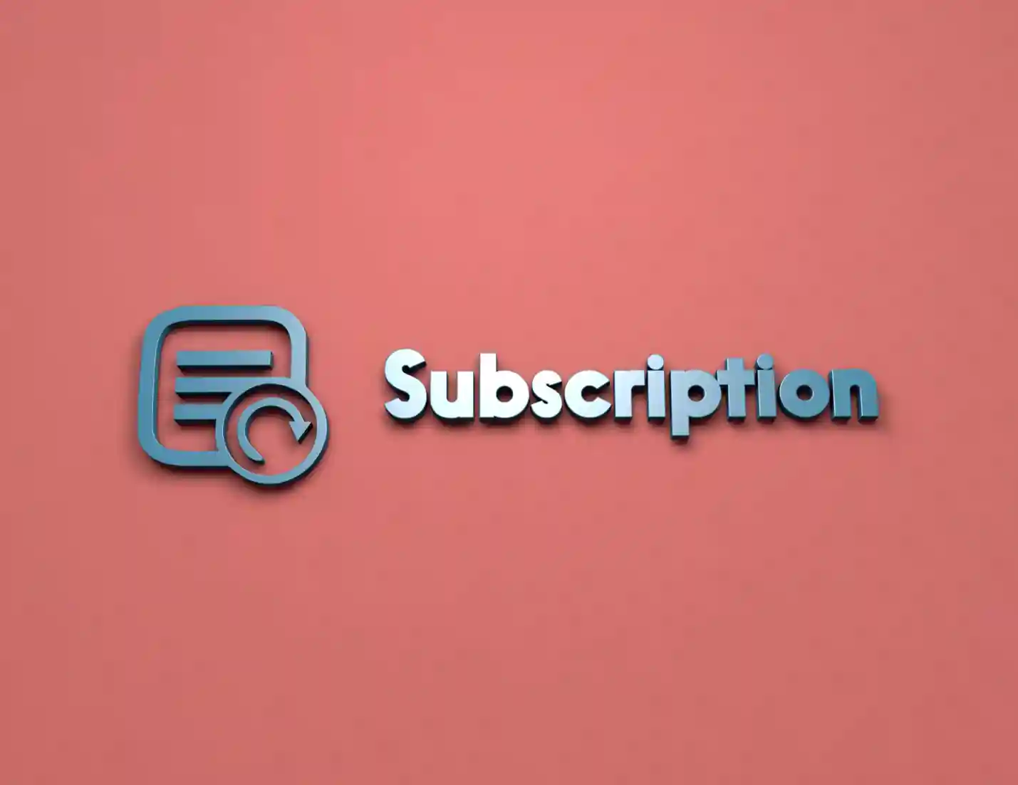 Red background with the word subscription.
